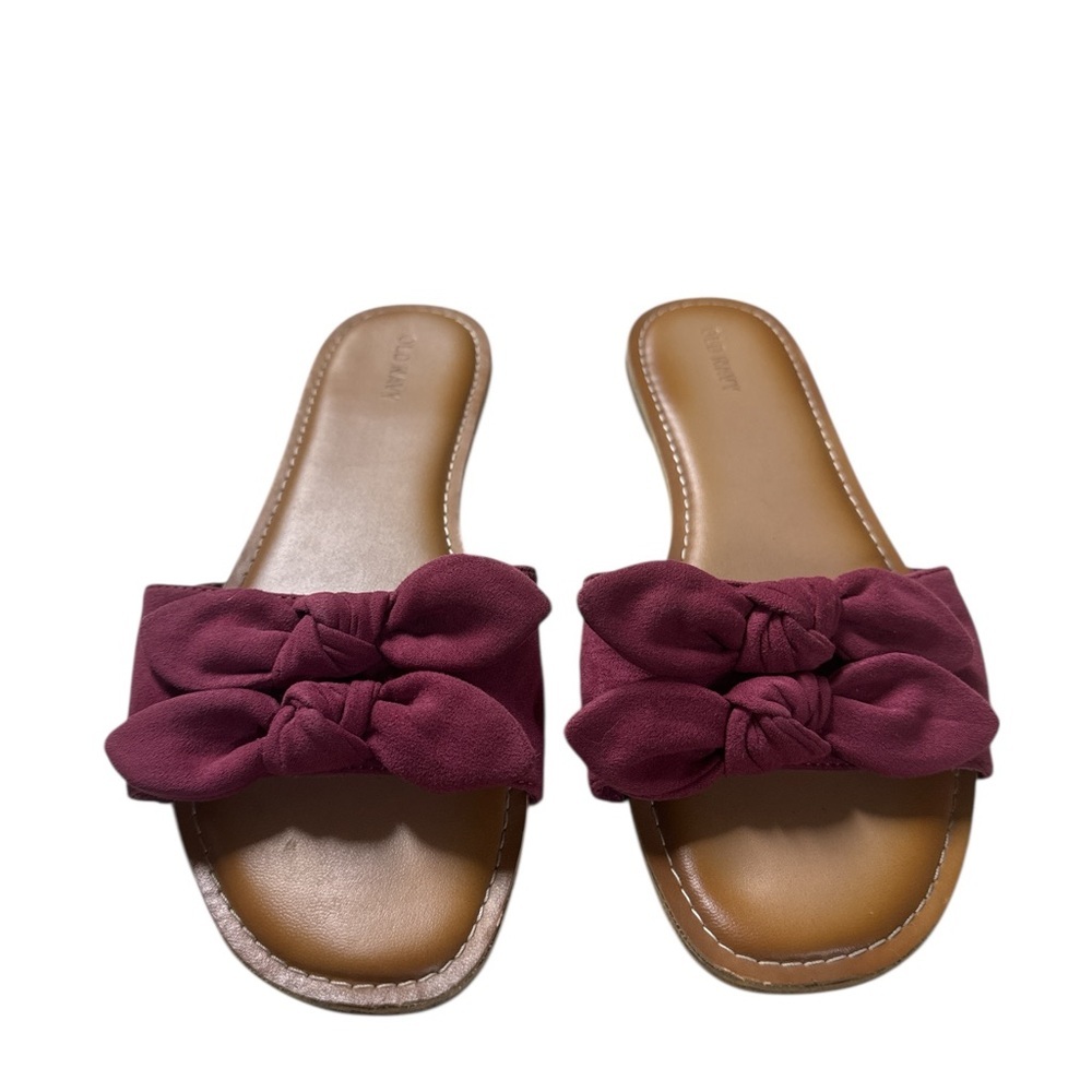 Old Navy Women's Mauve Bow Slide Sandals